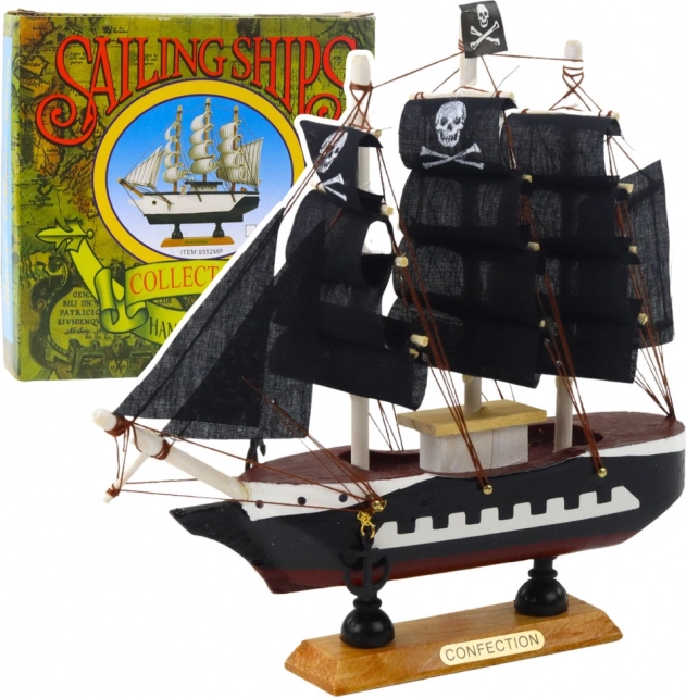 Model decorativ vas pirat negru 20x20cm
