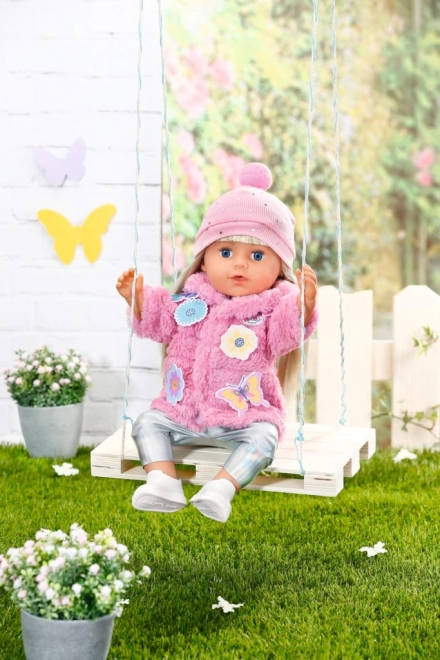 Set cu haină roz pentru păpușa BABY born de 43 cm