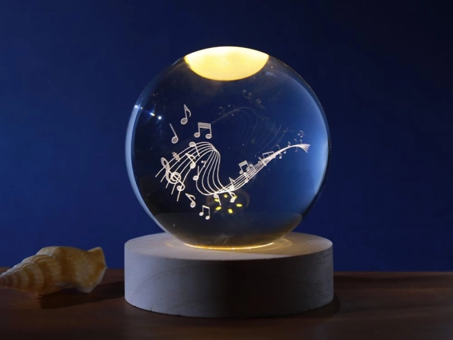 Lampă de cristal Sferă Muzică 8 cm