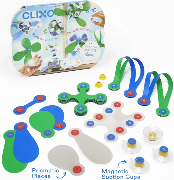 Stavebnica magnetică flexibilă Clixo Window 24 piese