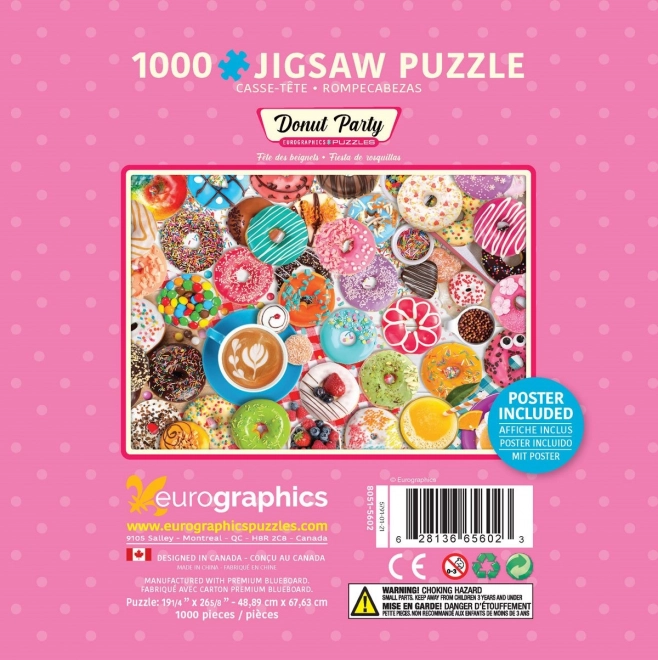 Puzzle petrecerea gogoșilor în cutie metalică 1000 piese