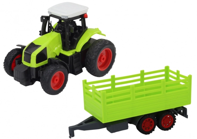 Tractor telecomandat RC cu remorcă verde