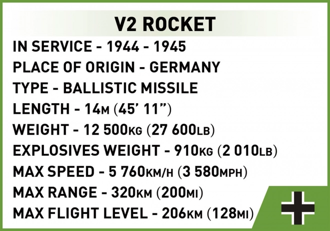 Set de construcție Rakieta V2 560 de piese