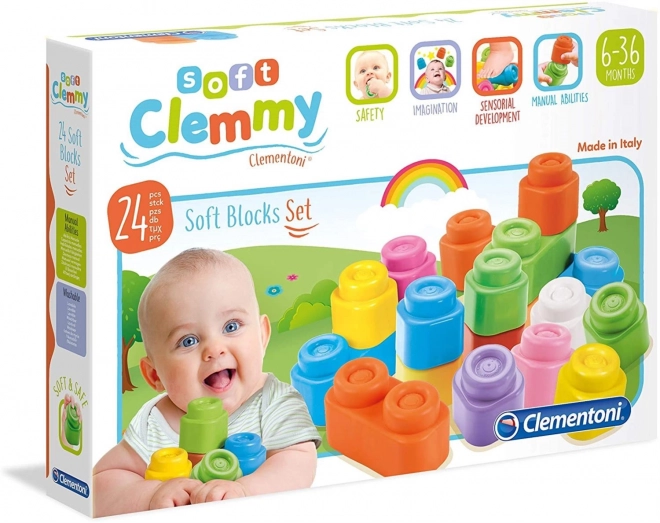 Set 24 de cuburi moi Clementoni Soft Clemmy
