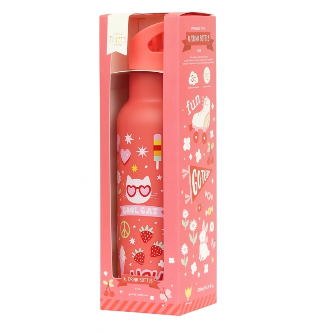 A Little Lovely Company Sticlă de băut din oțel inoxidabil 500 ml – Divertisment
