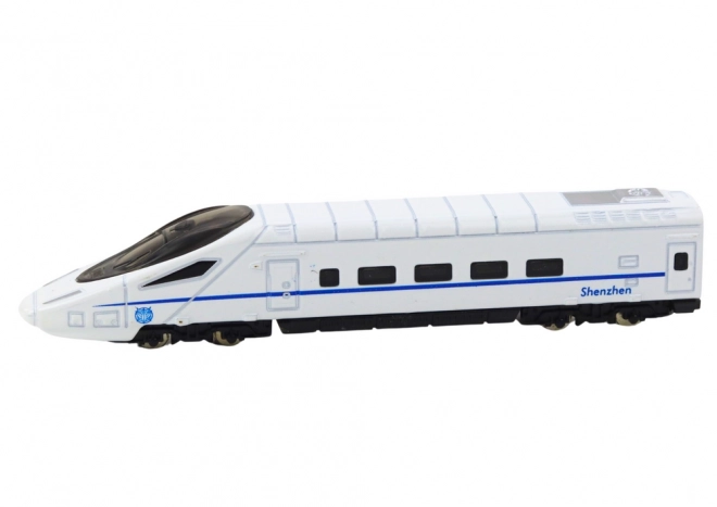 Model colecționar tren alb 1:48 metalic
