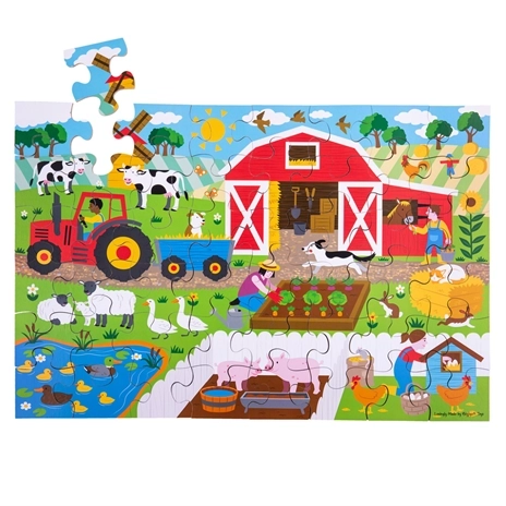 Puzzle pentru podea fermă by Bigjigs Toys