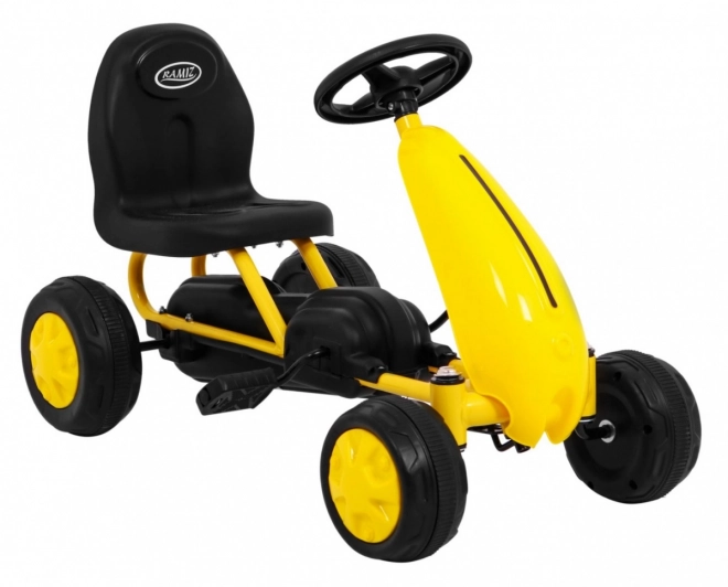 Gokart cu pedale pentru copii galben