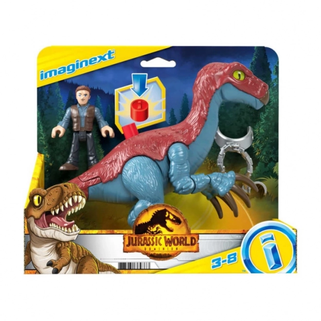 Set figurine Jurassic World Imaginext Therizinosaurus și Owen