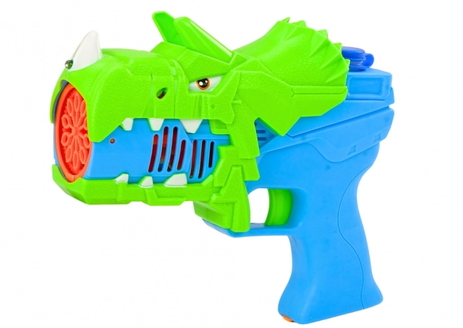 Pistolă cu bule de săpun Dinozaur albastru și verde