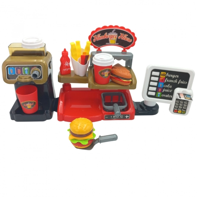 Set Fast Food XXL cu Casă de Marcat și Distribuitor Băuturi