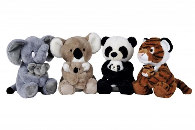 Jucărie de pluș animal sălbatic cu pui 28 cm