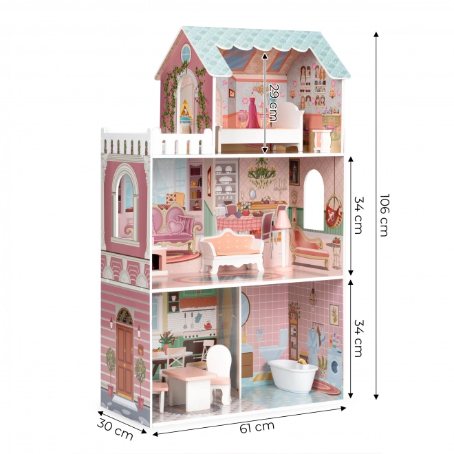 Casă de păpuși Barbie cu mobilier Ecotoys