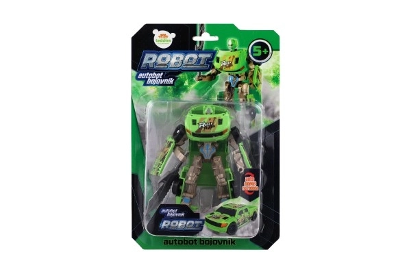 Transformator robot verde plastic 14cm