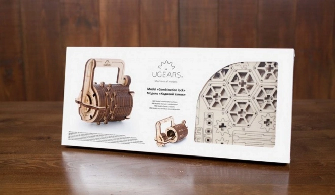 Puzzle 3D mecanic UGEARS: Lacăt numeric, 34 de piese