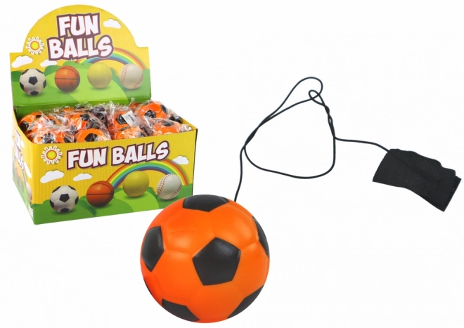 Minge de fotbal cu elastic jojo pentru sărit 6 cm portocalie