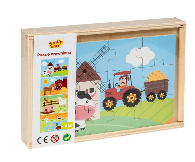Puzzle din lemn - Viața la sat