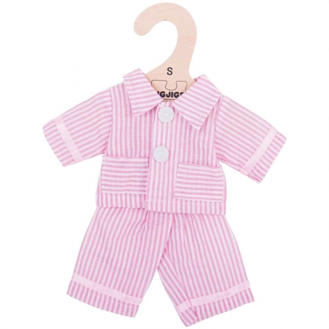 Pyjama roz pentru păpușă Bigjigs Toys 28 cm