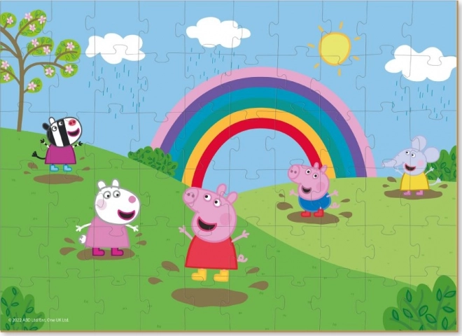 Puzzle DODO Peppa Pig: Curcubeul magic 60 piese