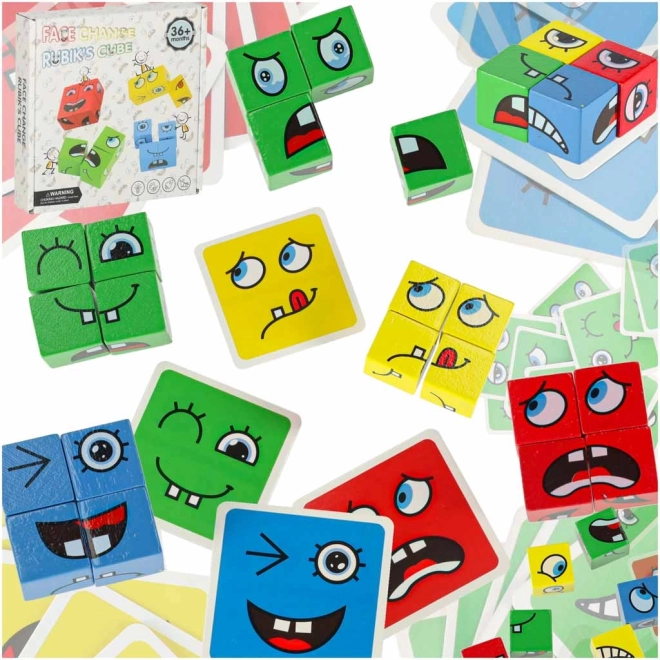 Joc logic Montessori cuburi care schimbă fețe – emoții