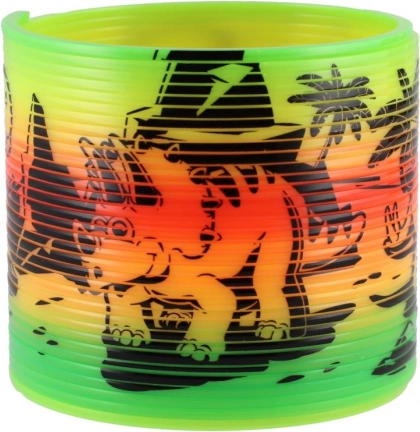 Spirală din plastic cu motiv de dinozauri 7,5cm