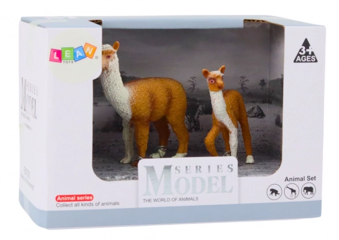 Figurina lamă adultă și pui lamă animalele lumii