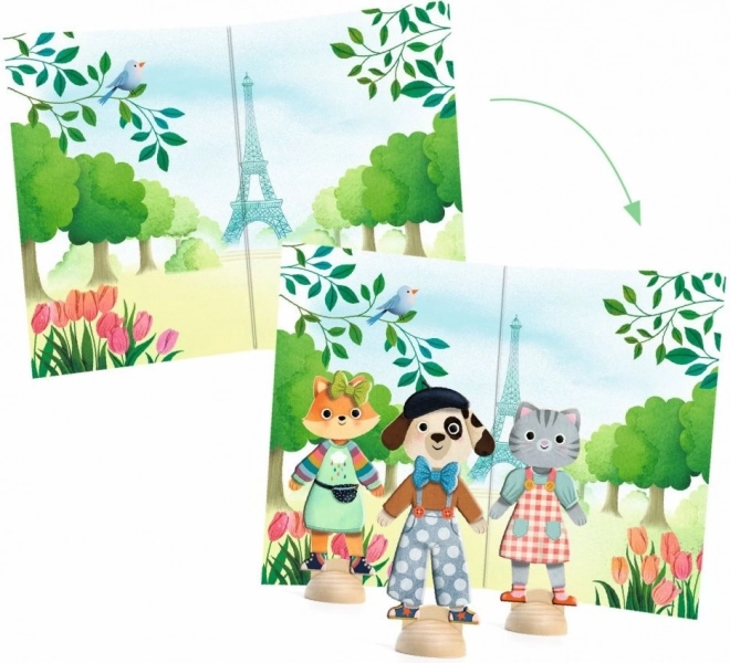 Activitate de colaj cu îmbrăcăminte Bonjour Paris