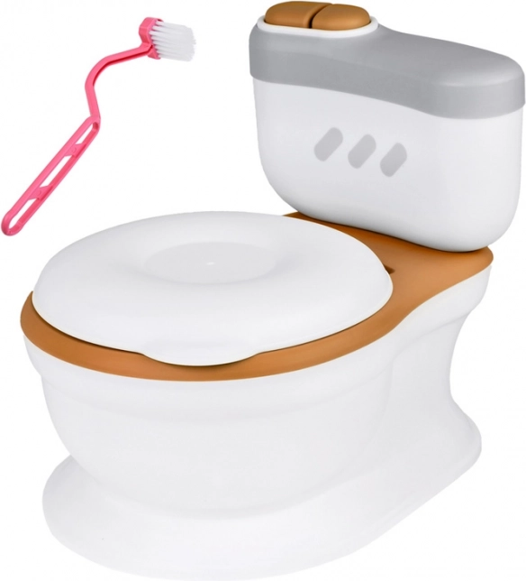 Oliță interactivă – toaletă pentru copii cu dozator de șervețele și sunet de clătire – Maro