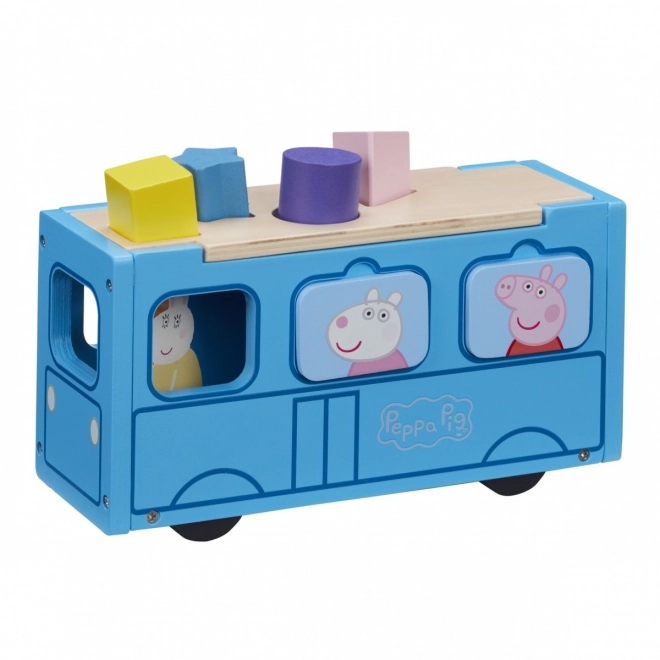 Puzzle din lemn autobuz școlar Peppa Pig