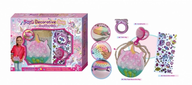 set accesoriu păr popit Unicorn