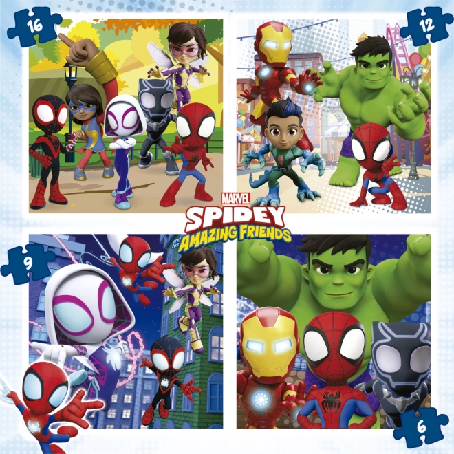 Puzzle în valiză Spidey și prietenii lui uimitori 4 în 1