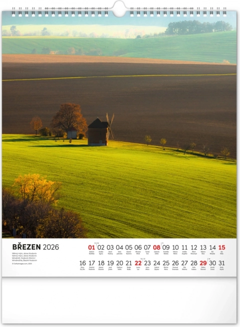 Calendar de perete Plimbări prin peisajele Moraviei 2026
