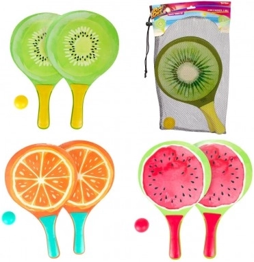 Set pentru tenis de plajă Fructe din lemn 38 cm