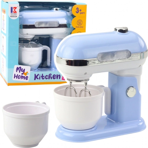 Mixer de bucătărie pentru copii cu mecanism rotativ și lumini – albastru