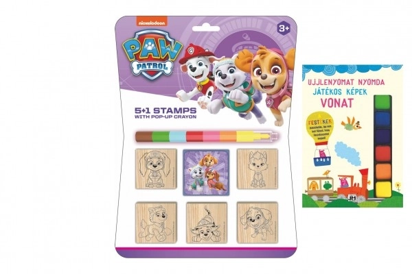 Set amprente cu pad din lemn Paw Patrol 5x5 cm