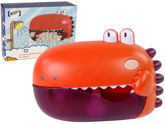 Jucărie de baie Dino – generator de bule roșu pe baterii