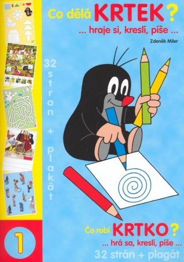 Carte de colorat A4 Ce face Krtek? cu poster A3