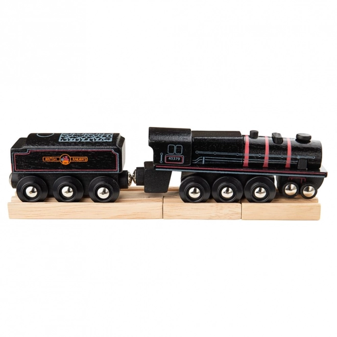 Replika din Lemn Bigjigs Rail Locomotiva Black 5 Engine