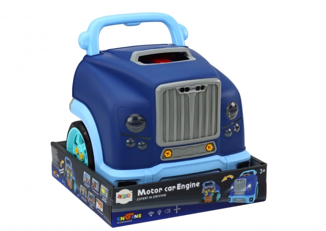 Camion pentru asamblare set atelier albastre pentru copii