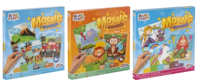 Set creativ mozaic după numere cu 3 modele