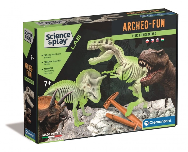 Clementoni Science&Play ArcheoFun: T-Rex și Triceratops