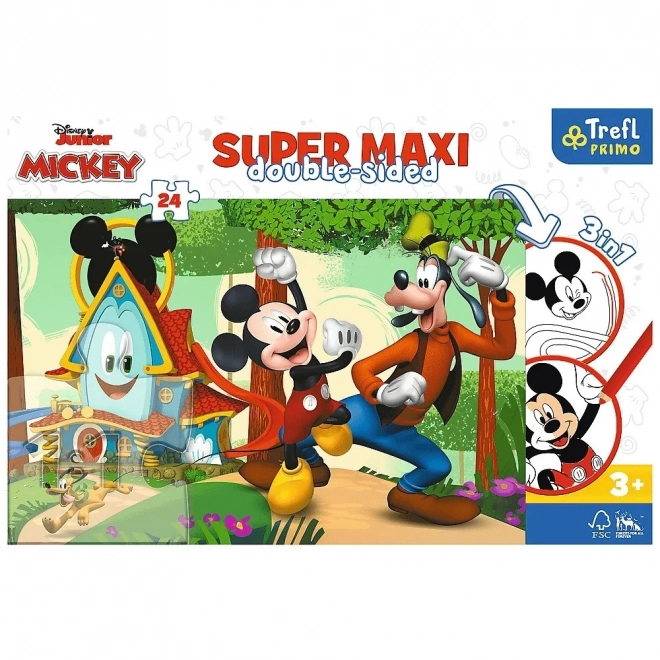 Puzzle dublu față Mickey Mouse Super Maxi 24 de piese