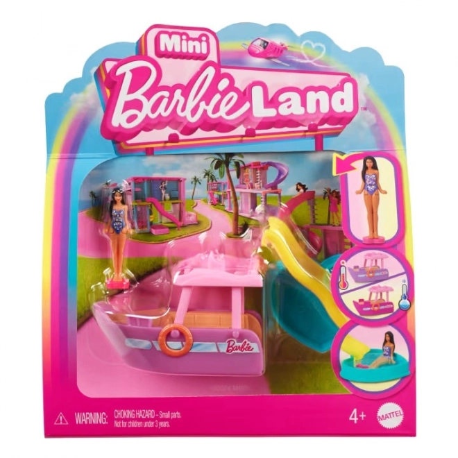 Set Barbie Mini Barbieland cu barcă