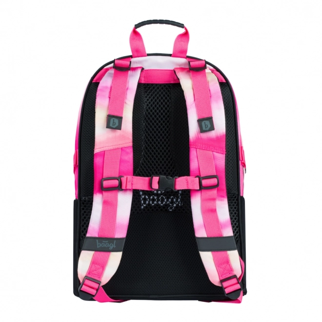 Set 3 piese BAAGL Skate Roz Rozstriptat: Rucsac, Penar, Săculeț