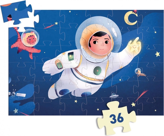 Puzzle Astronaut pe Lună cu 36 de piese