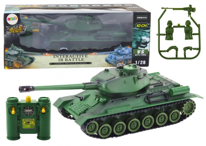 Coc militar cu telecomandă RC cu turelă rotativă verde