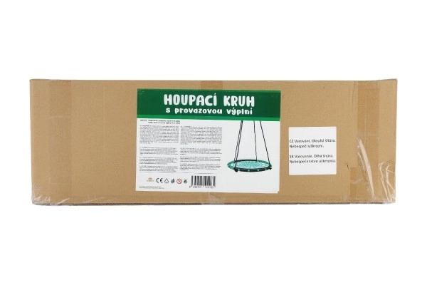 Leagăn rotund verde 80 cm cu plasă de frânghie – Verde