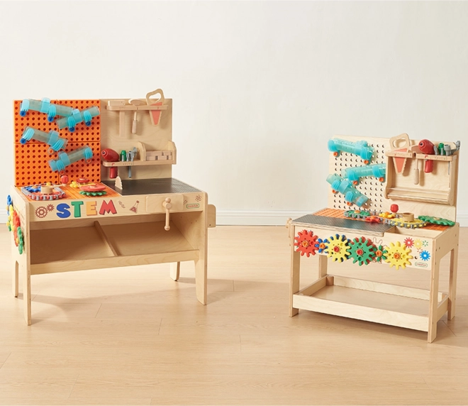 Atelier din lemn XXL Montessori STEM cu unelte MASTERKIDZ