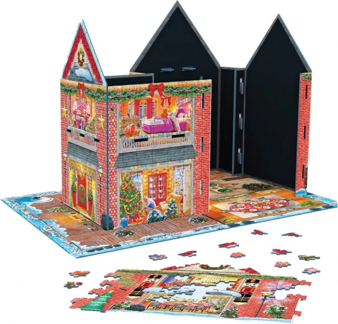 Puzzle 3D cabană de Crăciun 1100 piese