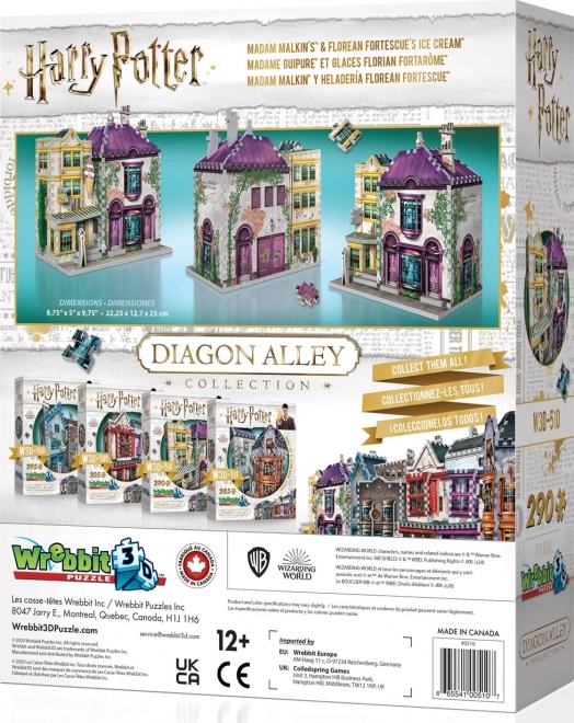 Puzzle 3D wrebbit Harry Potter: Magazinul madame Malkin și Coferăria Florean